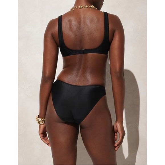 NWT J. Crew Black '90s High Leg Bikini Bottom - Picture 2 of 5